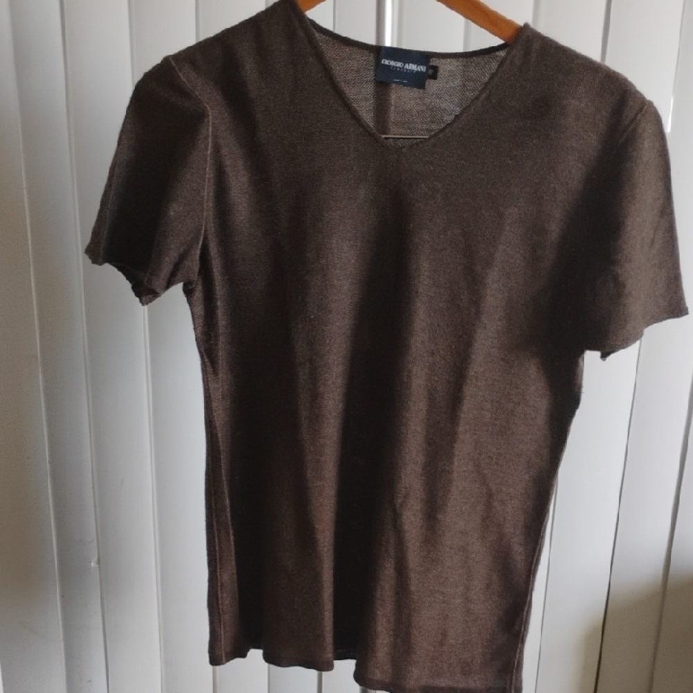Giorgio Armani Dark Brown Short Sleeve Top